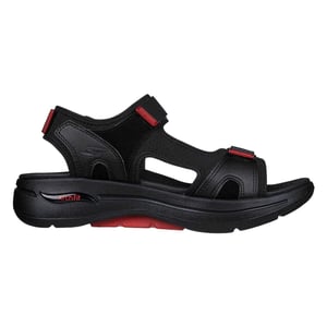 Skechers Heren Arch Fit Platte Sandalen (Zwart/ROOD)