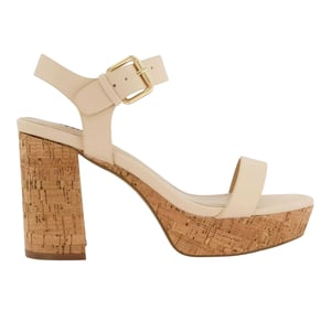Dune London Dames/Dames Jarell Leren Blok Sandalen (Ecru)