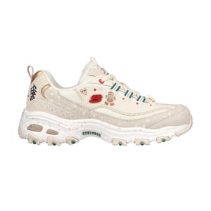 Skechers Dames DLites Kerst Suède Sneakers (Off White)