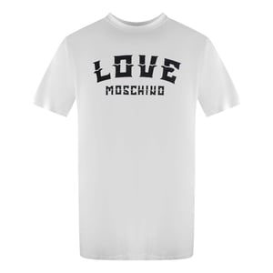 Love Moschino Heren Vet Logo T-Shirt (Wit)