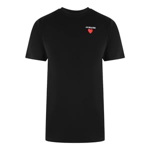 Love Moschino Heren Hart Logo T-Shirt (Zwart)