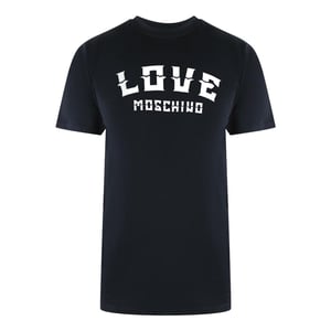 Love Moschino Heren Vet Logo T-Shirt (Zwart)