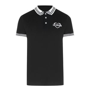 Love Moschino Heren Katoenen Polo Shirt (Zwart)