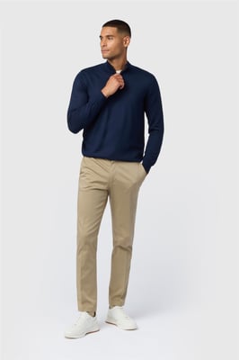 Zip Up Zip Neck Jumper in Navy