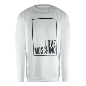 Love Moschino Heren Box Logo Sweatshirt (Wit)