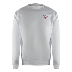 Love Moschino Heren Sweatshirt met hartlogo (Wit)