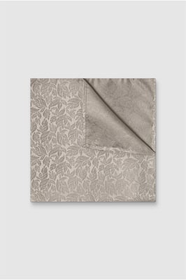 Jacquard Pocket Square in Silver