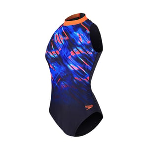 Speedo Dames/Dames Abstract One Piece Badpak (Marine / Roze)