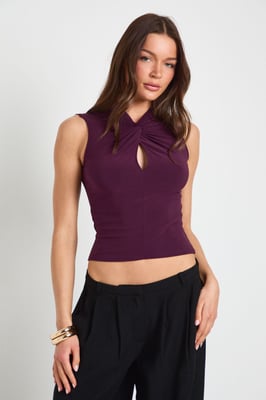 Twist Front Key Hole Back Top