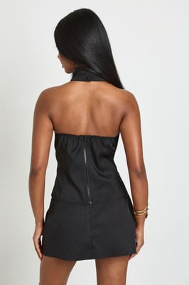 Crepe Halterneck Fitted Top