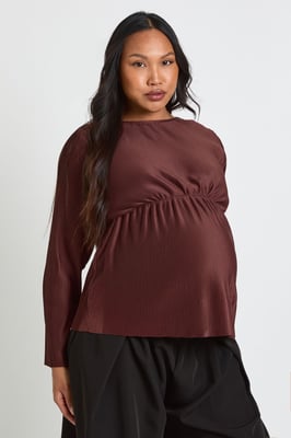 Maternity Plisse Smock Top