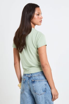 Modal Deep Drape Short Sleeve Top