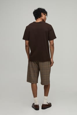 Tailored Check Wide Leg Pleat Front Suit Shorts