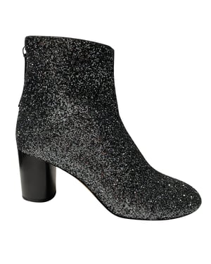 Isabel Marant Ritza Glitter-coated Ankle Boots in Glitter Silver