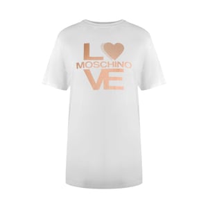 Love Moschino Dames/dames Metallic Logo T-shirt (Wit)
