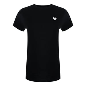 Love Moschino Unisex Contrast Hart Logo T-shirt voor volwassenen (Zwart, Wit)
