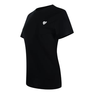 Love Moschino Unisex Contrast Hart Logo T-shirt voor volwassenen (Zwart, Wit)