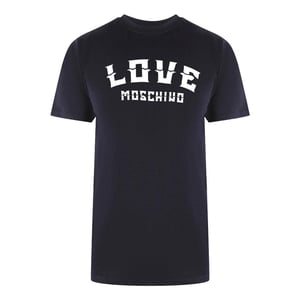 Love Moschino Heren Vet Logo T-Shirt (Marineblauw)