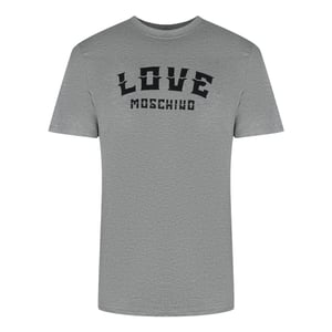 Love Moschino Heren Vet Logo T-Shirt (Grijs)