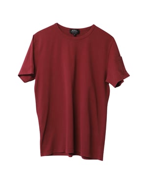 A.P.C. Ärmficka Kortärmad Rundringad T-shirt i Röd Bomull