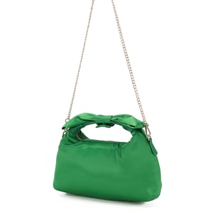 Dandy Bow Gerecycled Satijn Groen w. Goud Tas