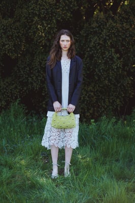 Dandy Rivet Suede Lime Tas