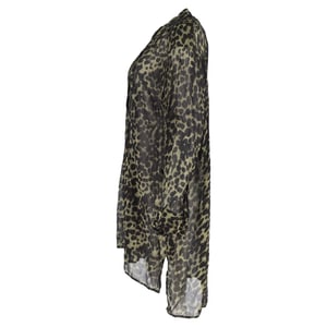 Étoile Isabel Marant Cray Leopard Print Mini Dress in Green Viscose
