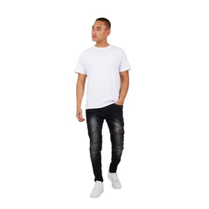 Brave Soul Heren Gewassen Biker Jeans (Koolgrijs)