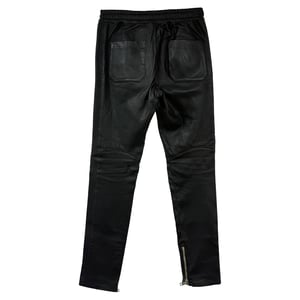 Balmain Drawstring Trousers in Black Leather