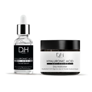 Dr H Anti-Ageing Hyaluronic Acid Facial Serum + Day Moisturiser for Dryness, Fine Lines, Wrinkles