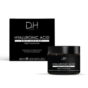 Dr H Anti-Ageing Hyaluronic Acid Facial Serum 30ml + Hyaluronic Acid Night Moisturiser 60ml for Dryness, Fine Lines, Wrinkles