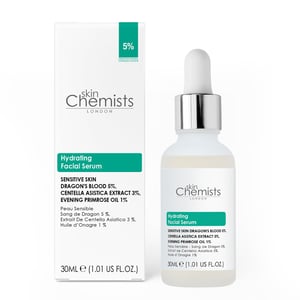 skinChemists Sensitive Skin 5% Dragon's Blood, 3% Centella Asiatica Facial Serum 30ml for Dullness, Dryness