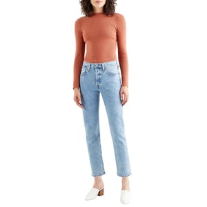 Levis Dammodell 501 – raka jeans som slutar vid ankeln (Ljusblå)