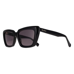 Max Mara Cat Eye Womens Shiny Black  Smoke Grey MM0171 Elizabeth