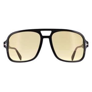 Tom Ford Aviator Mens Shiny Black Brown Falconer FT0884