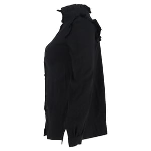 A.P.C. Volangkantad långärmad blus i svart bomull