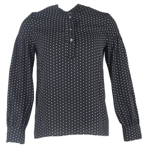 A.P.C. Prickig långärmad blus i svart siden