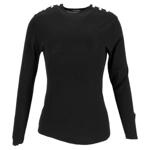 Balmain top met knoopjes in zwarte wol