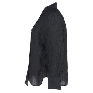 Ganni Jacquard-skjorta med bred knappslå i svart polyester