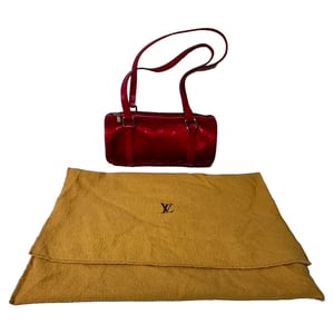 Louis Vuitton Mini Papillon Barrel Shoulder Bag in Red Satin