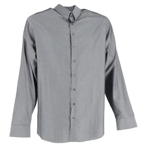 Giorgio Armani Diagonal Striped Long Sleeve Shirt in Grey Cotton
