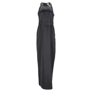 Emilio Pucci Maxi-jurk met halternek en versieringen in zwarte zijde