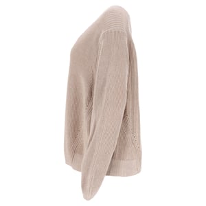 Acne Studios – Stickad tröja med rund halsringning i brunt linne