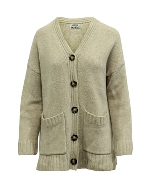 Acne Studios – Stickad Oversize Kofta i Beige Ull
