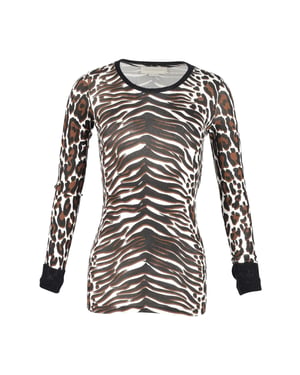 Stella McCartney Bodycon top met lange mouwen in dierenprint van katoen