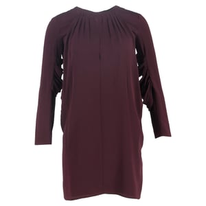 Geplooide mini-jurk van Miu Miu in bordeauxrode zijde