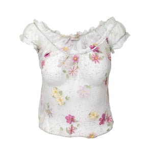 Roberto Cavalli doorschijnende top met bloemenprint - jaren '90