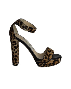 Jimmy Choo Holly Platform Sandals in Animal Print Ponyhair