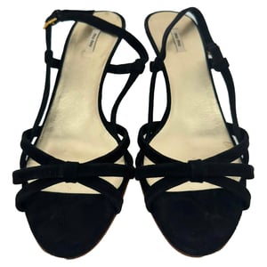 Miu Miu Slingback Sandals in Black Suede