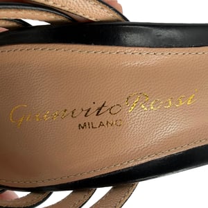 Gianvito Rossi PVC Caged Ankle Strap Pumps in Black Leather